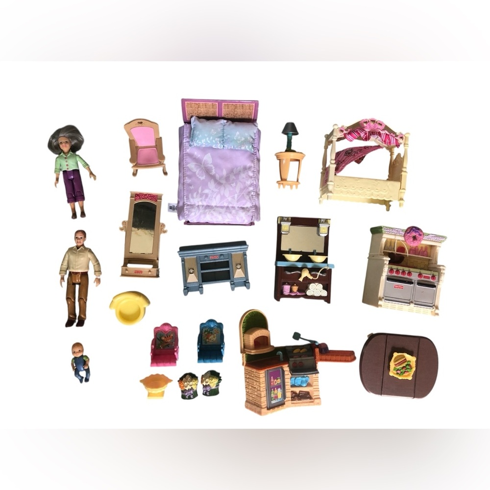 Loving Family Fisher Price Furniture 20 piece Lot